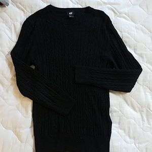 Black cable knit sweater